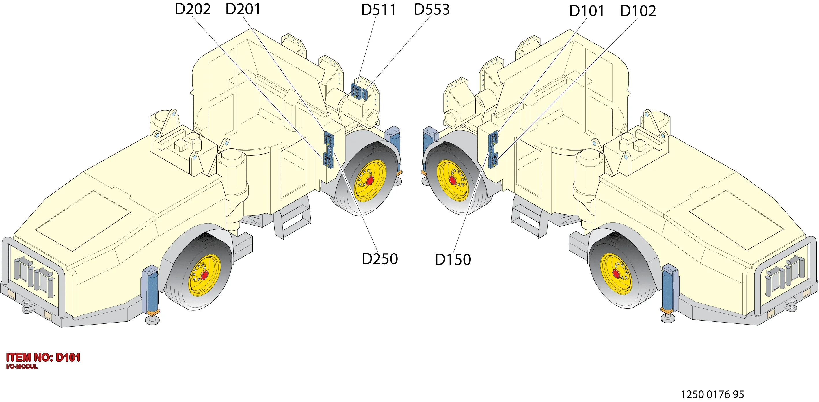 9106 2535 55 I/O-MODUL - Technical Drawing