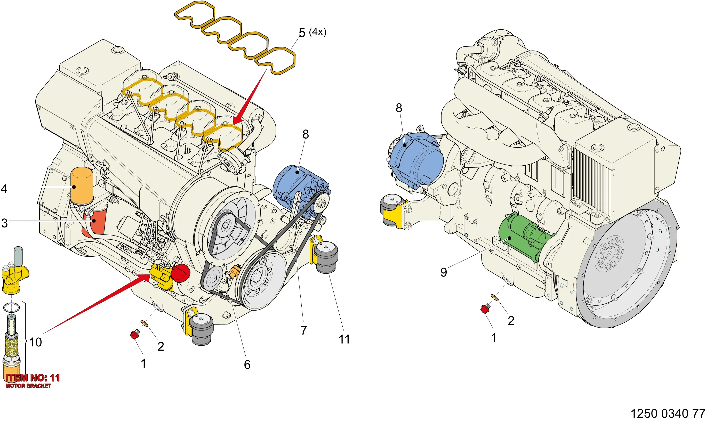 9106 3207 43 MOTOR BRACKET - Technical Drawing