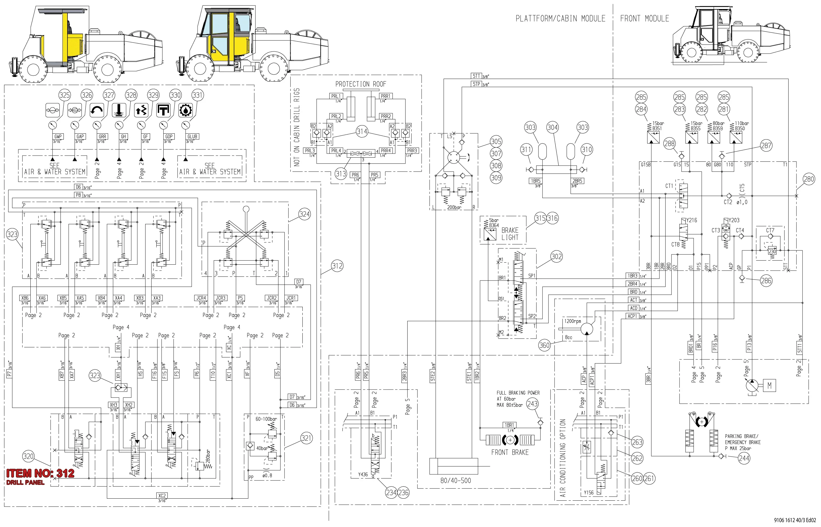 9110 3500 01 DRILL PANEL - Technical Drawing