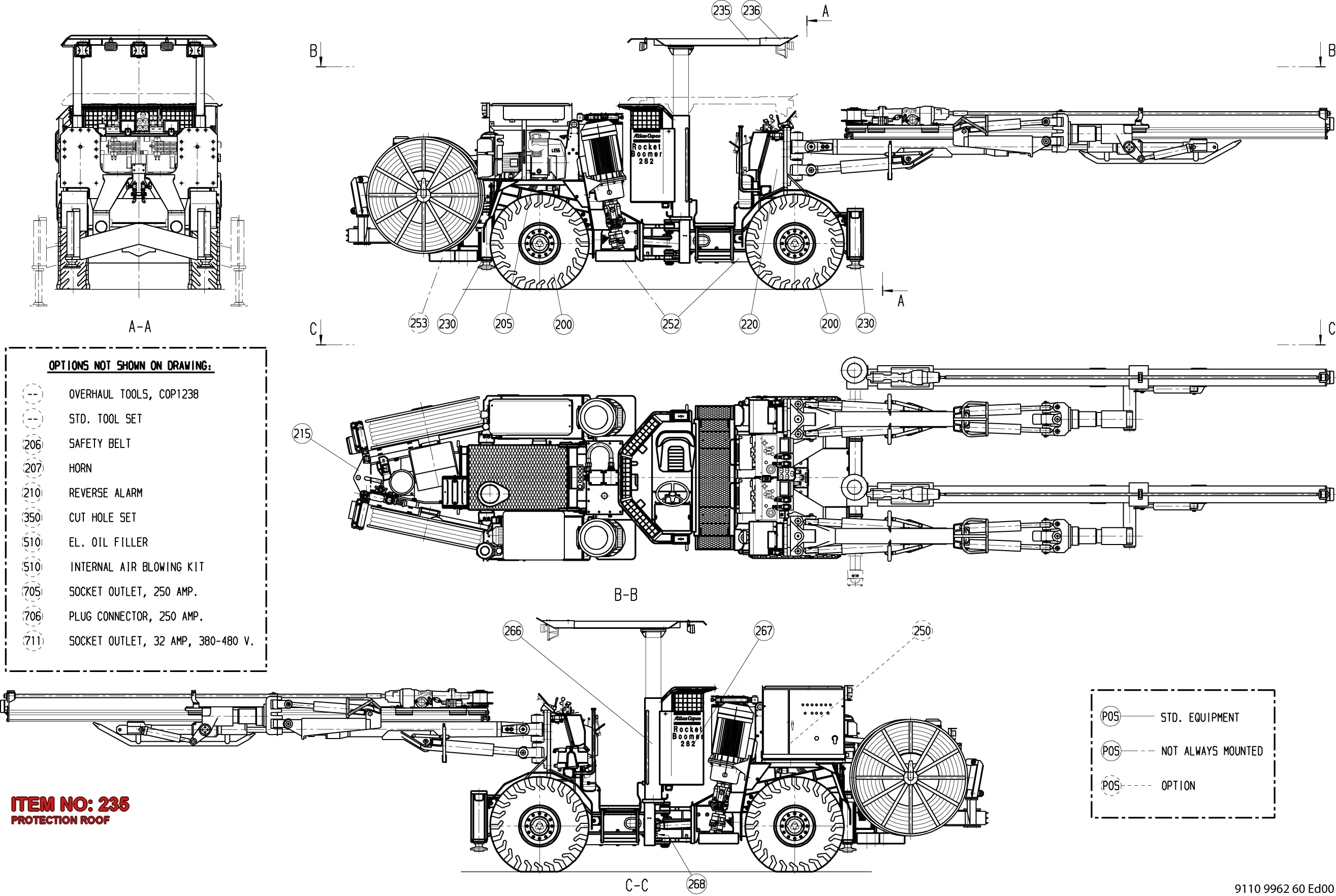 9110 7438 80 PROTECTION ROOF - Technical Drawing