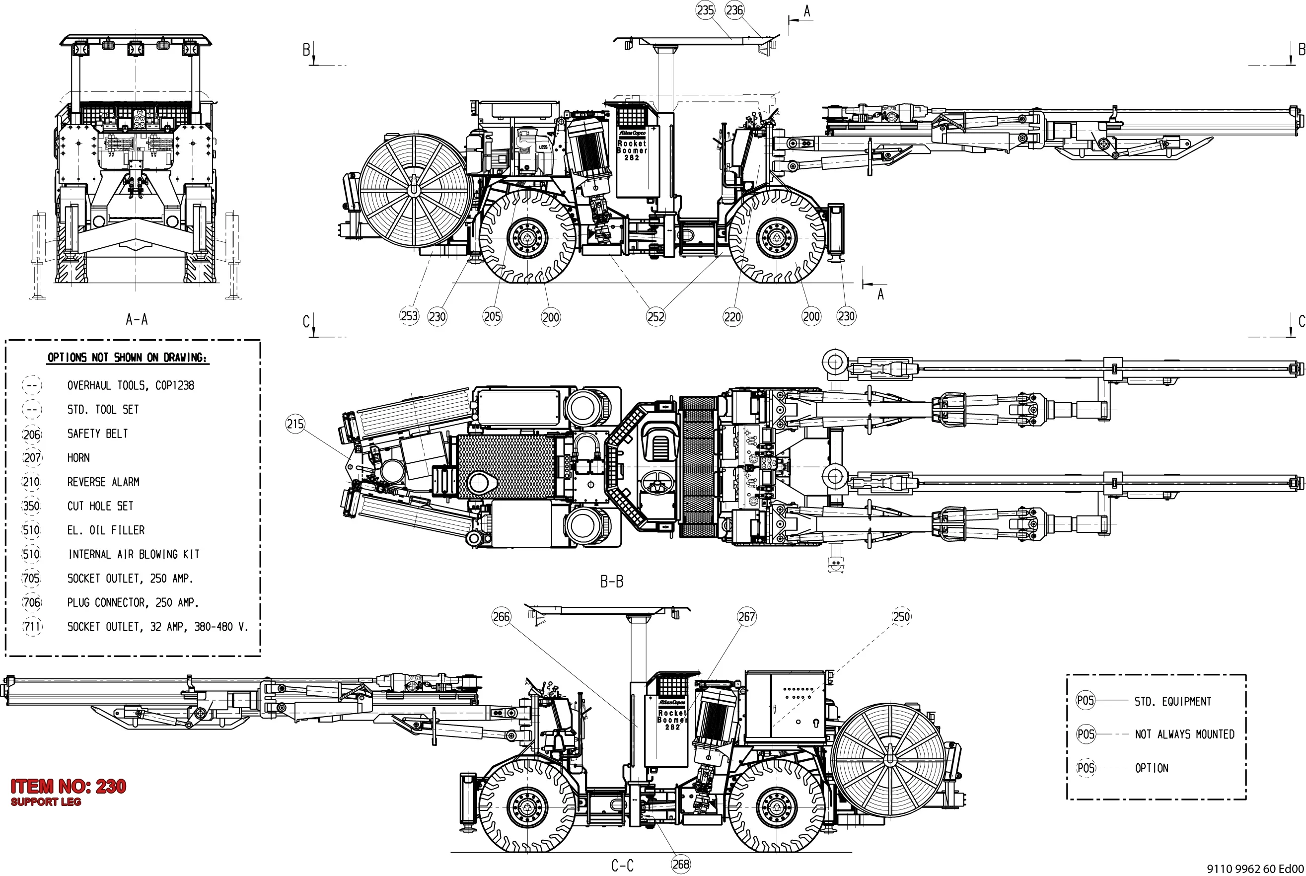 9110 8551 00 SUPPORT LEG - Technical Drawing