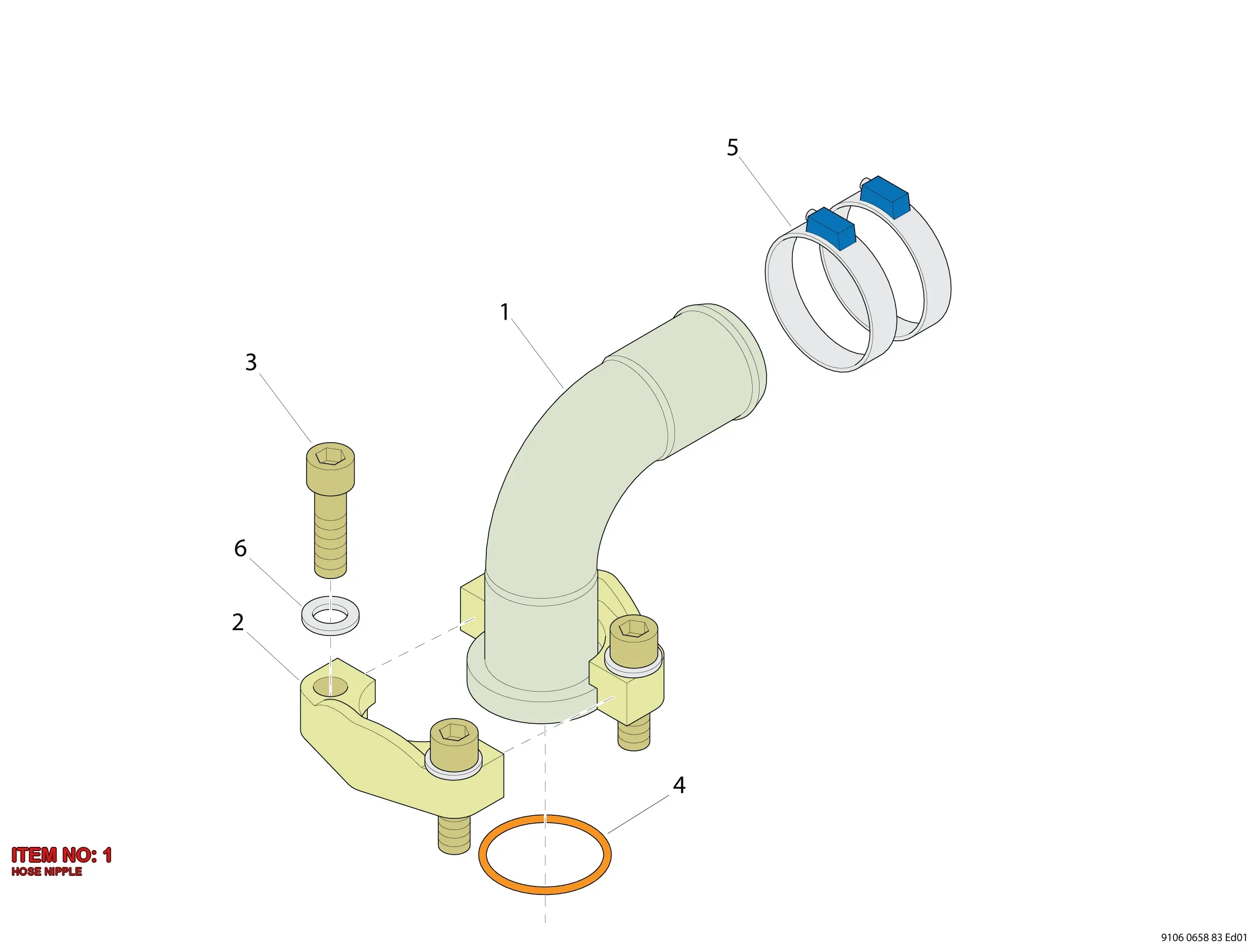 9110 8924 00 HOSE NIPPLE - Technical Drawing