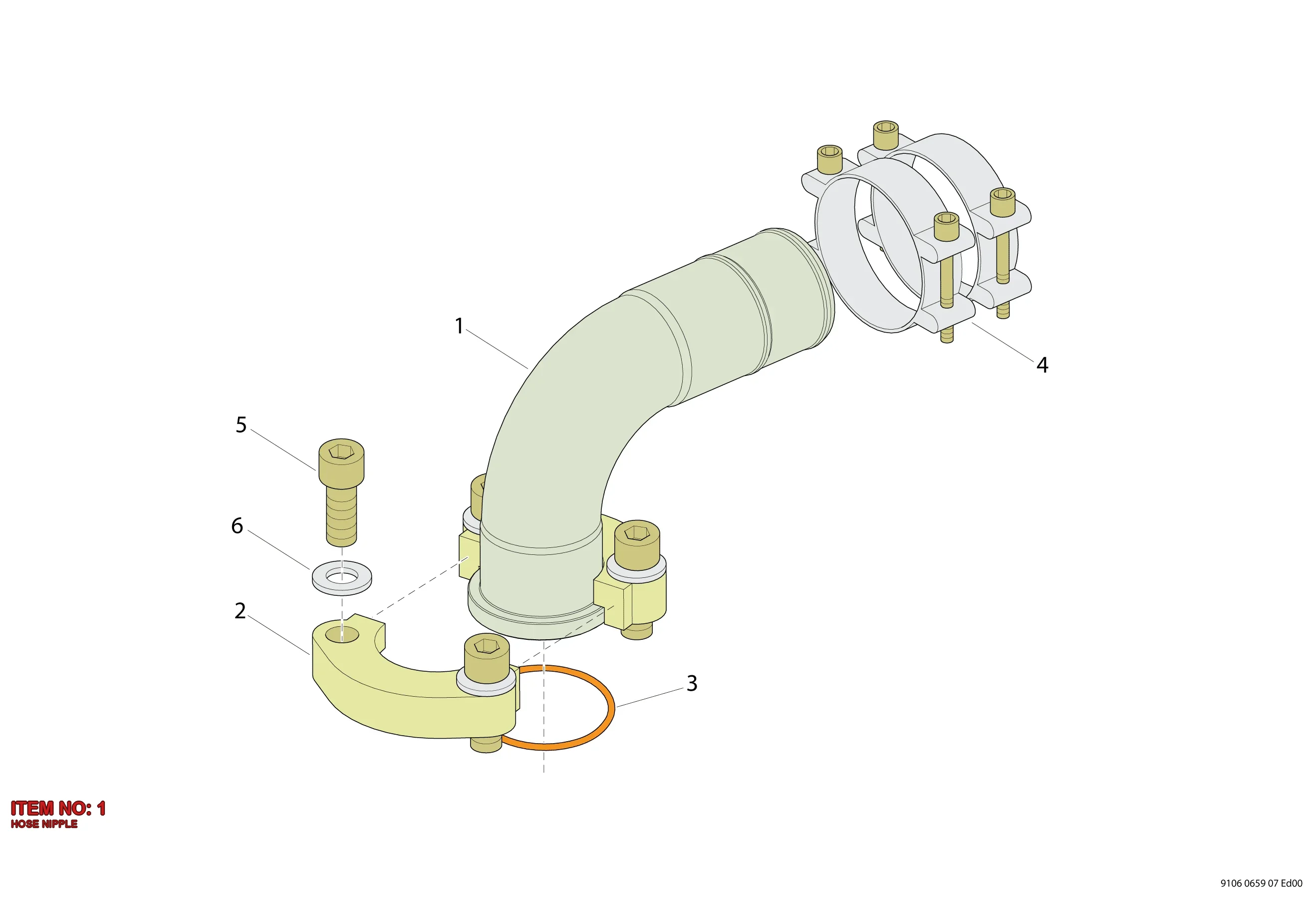 9110 8924 95 HOSE NIPPLE - Technical Drawing