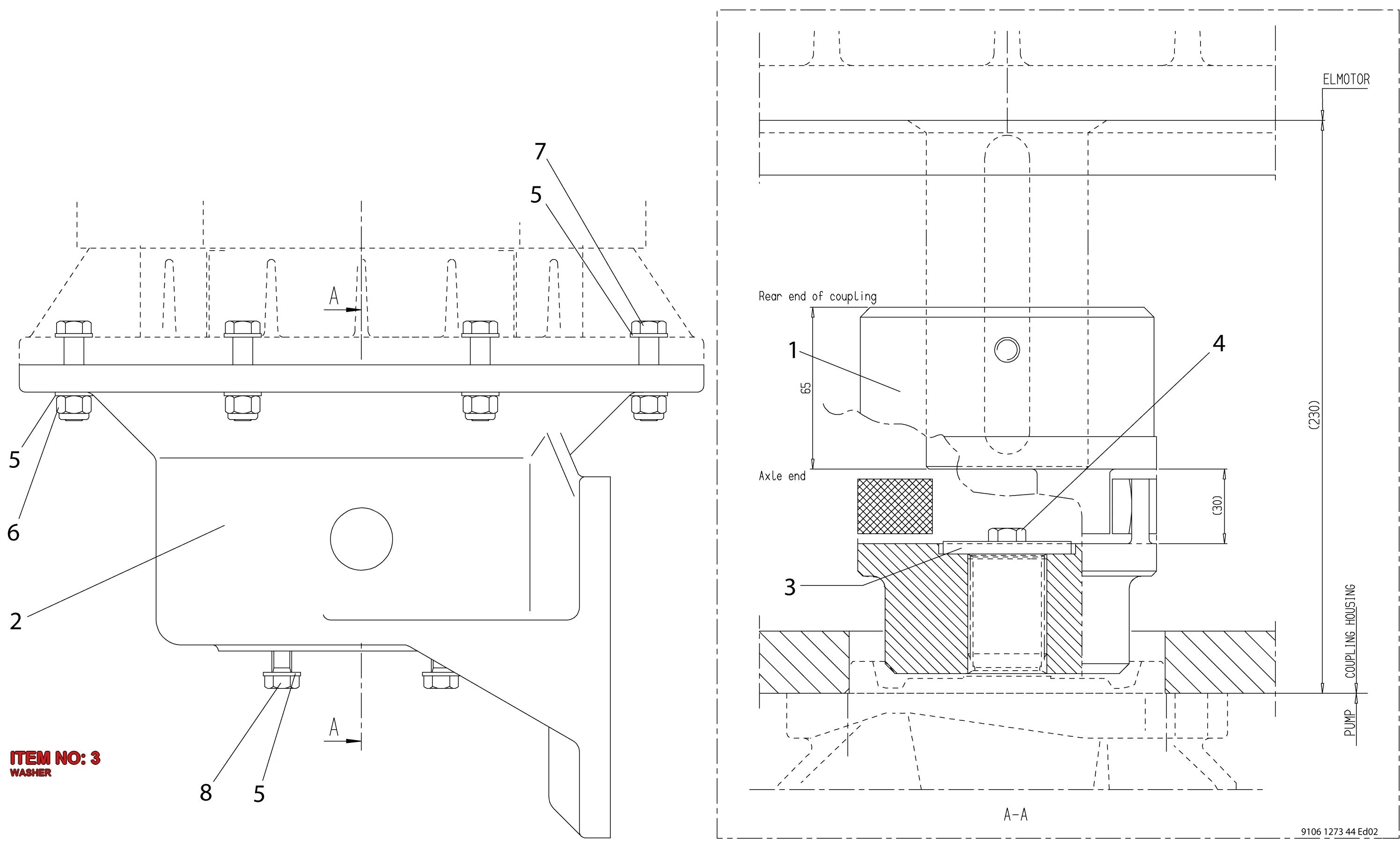 9110 8999 00 WASHER - Technical Drawing