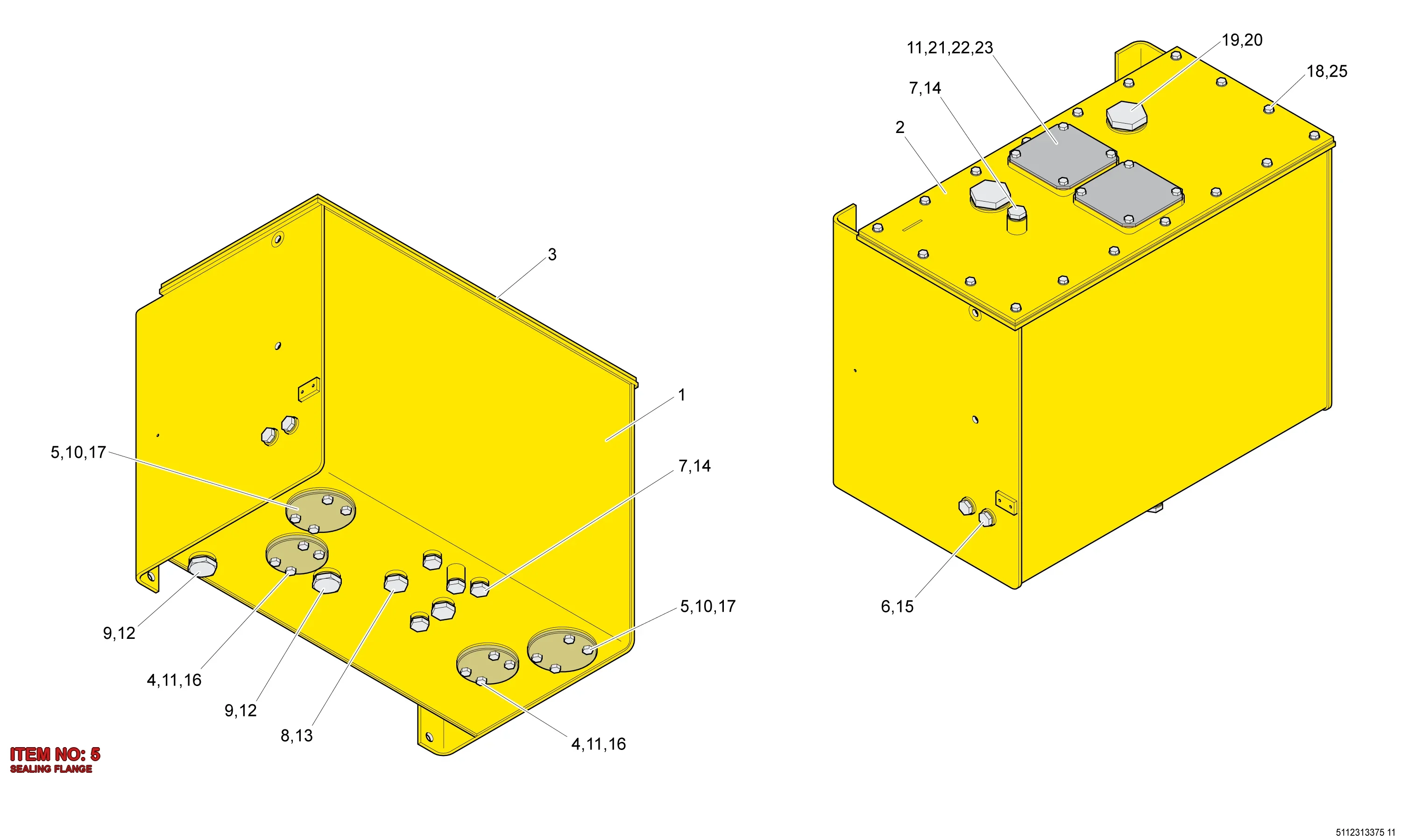 9110 9198 06 SEALING FLANGE - Technical Drawing
