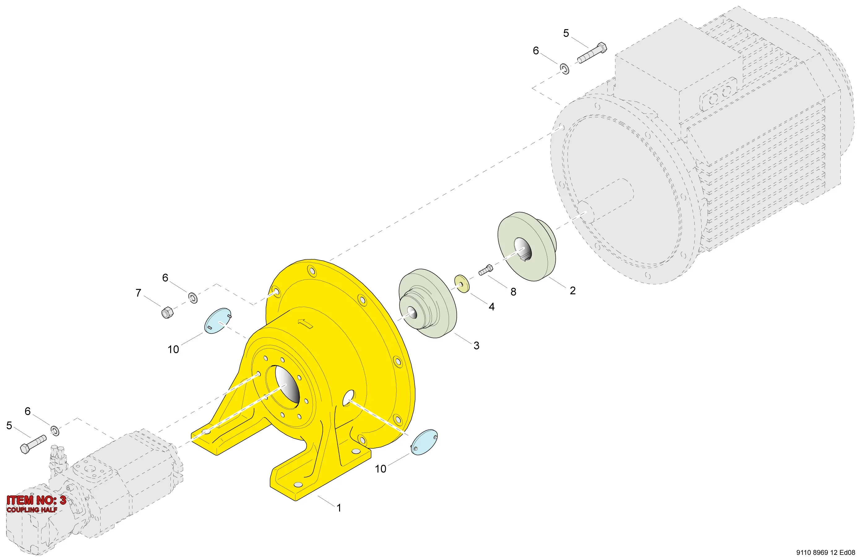 9110 9484 01 COUPLING HALF - Technical Drawing