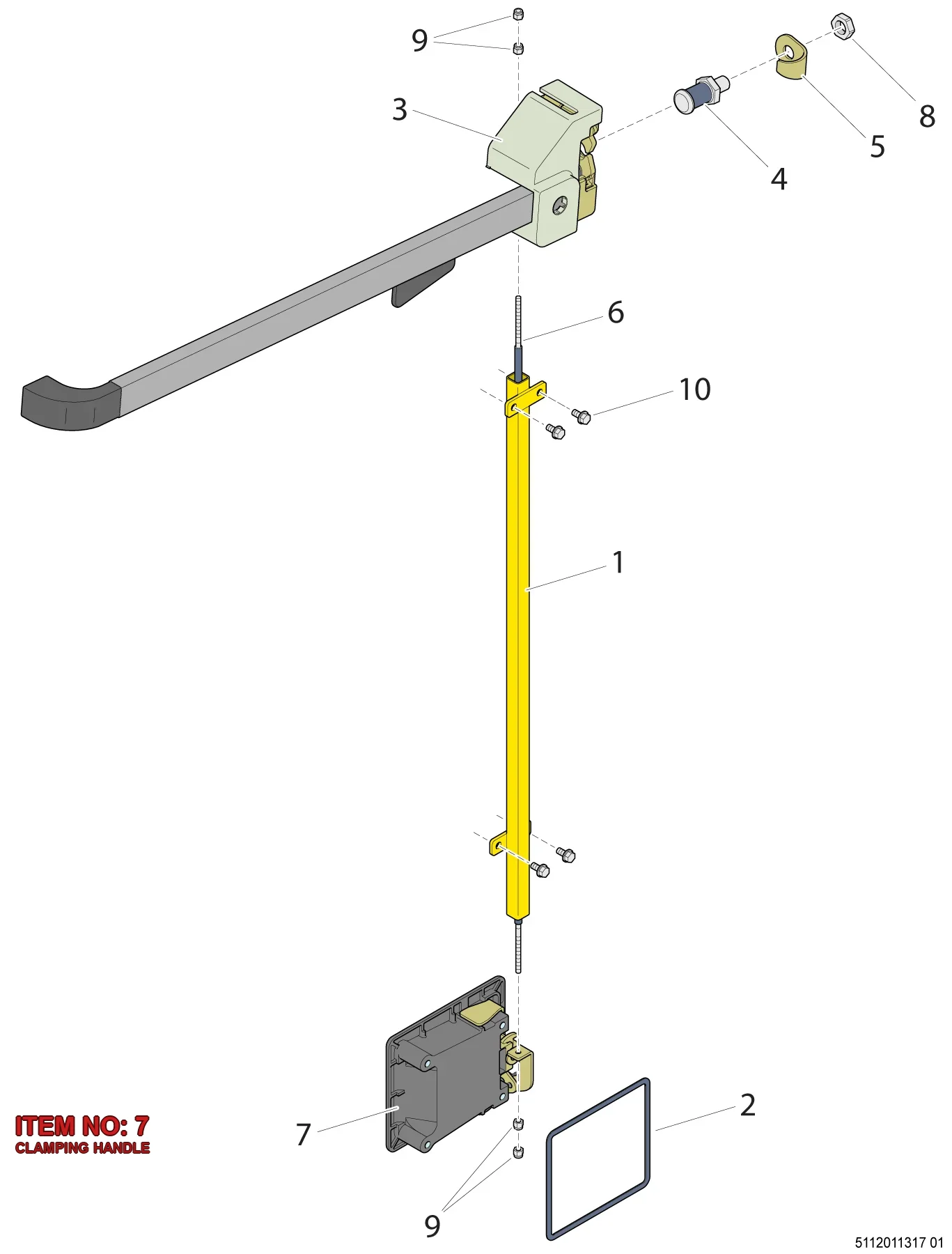 9110 9524 41 CLAMPING HANDLE - Technical Drawing
