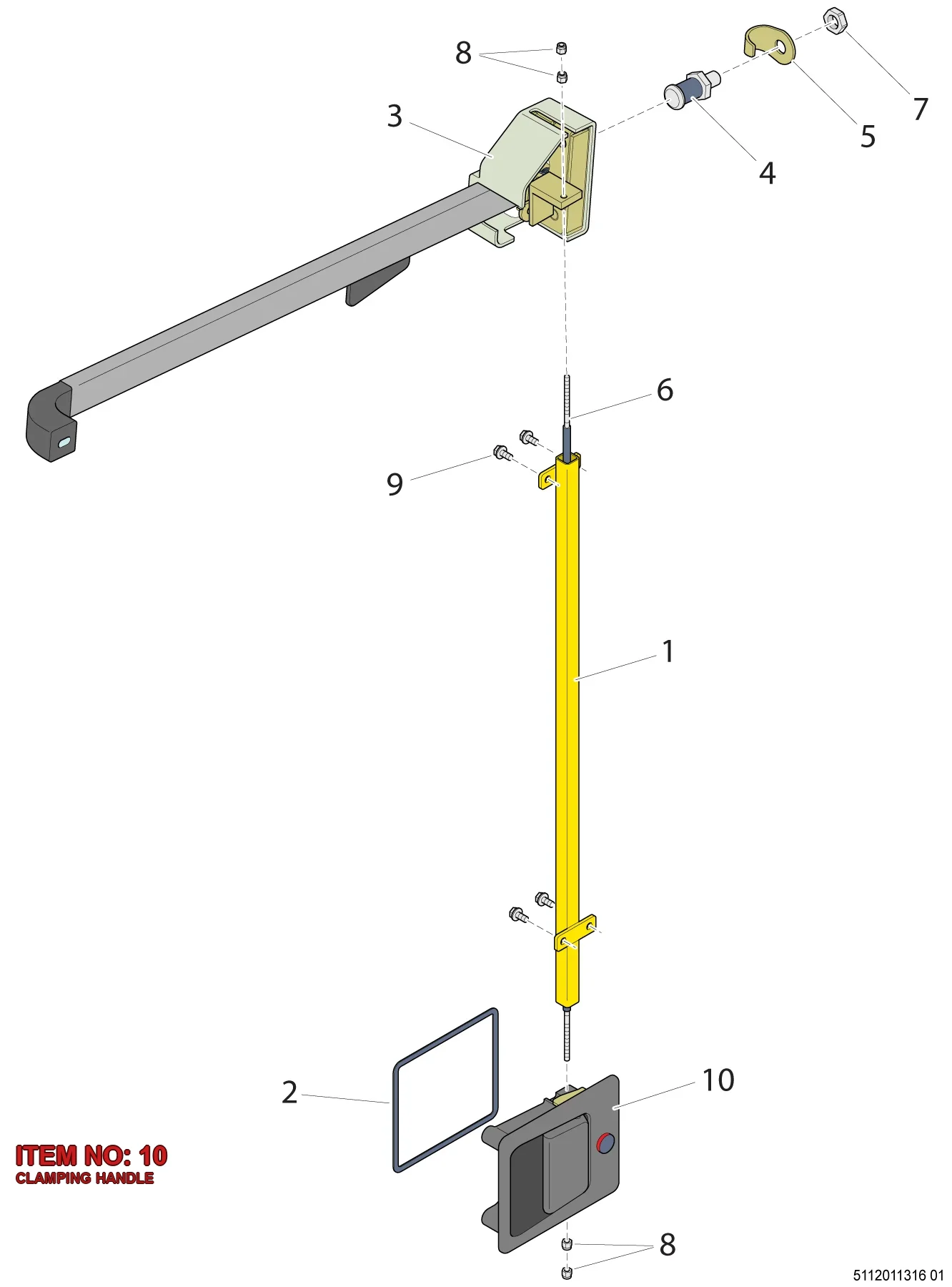 9110 9524 42 CLAMPING HANDLE - Technical Drawing