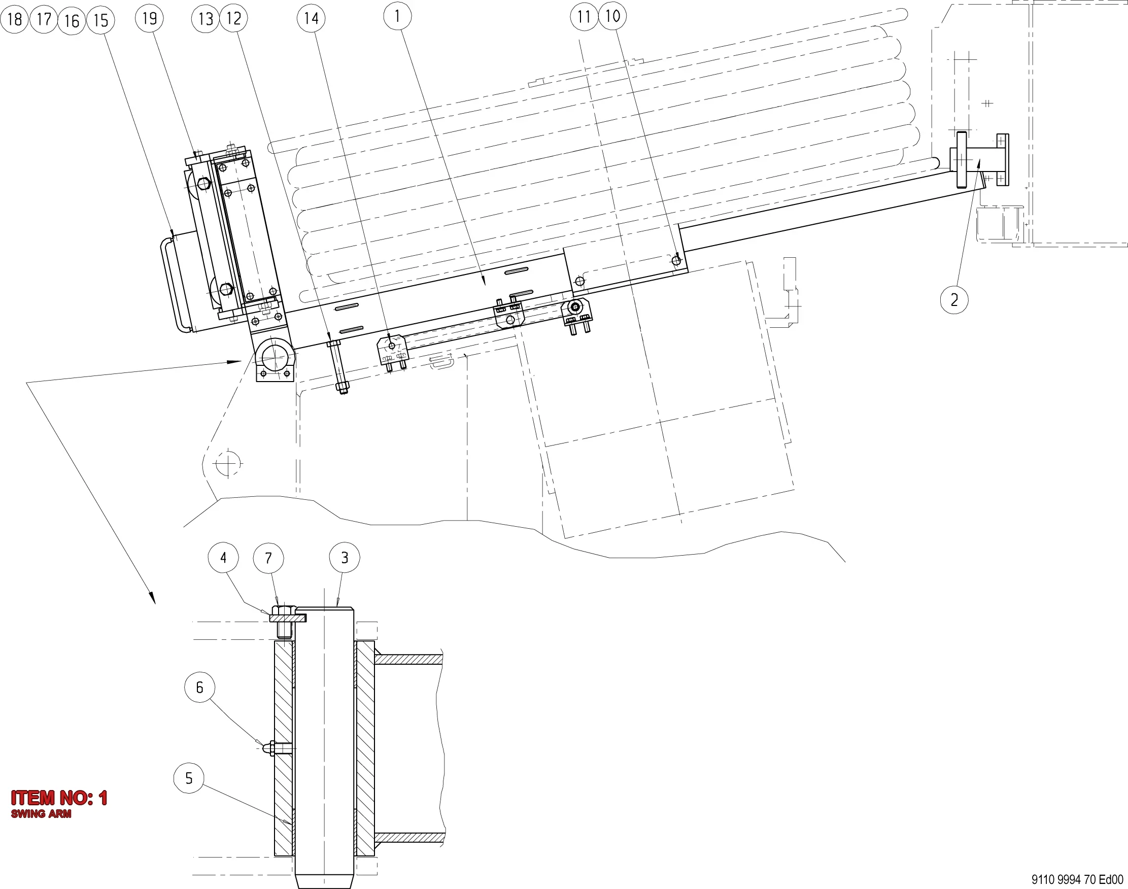 9110 9554 10 SWING ARM - Technical Drawing