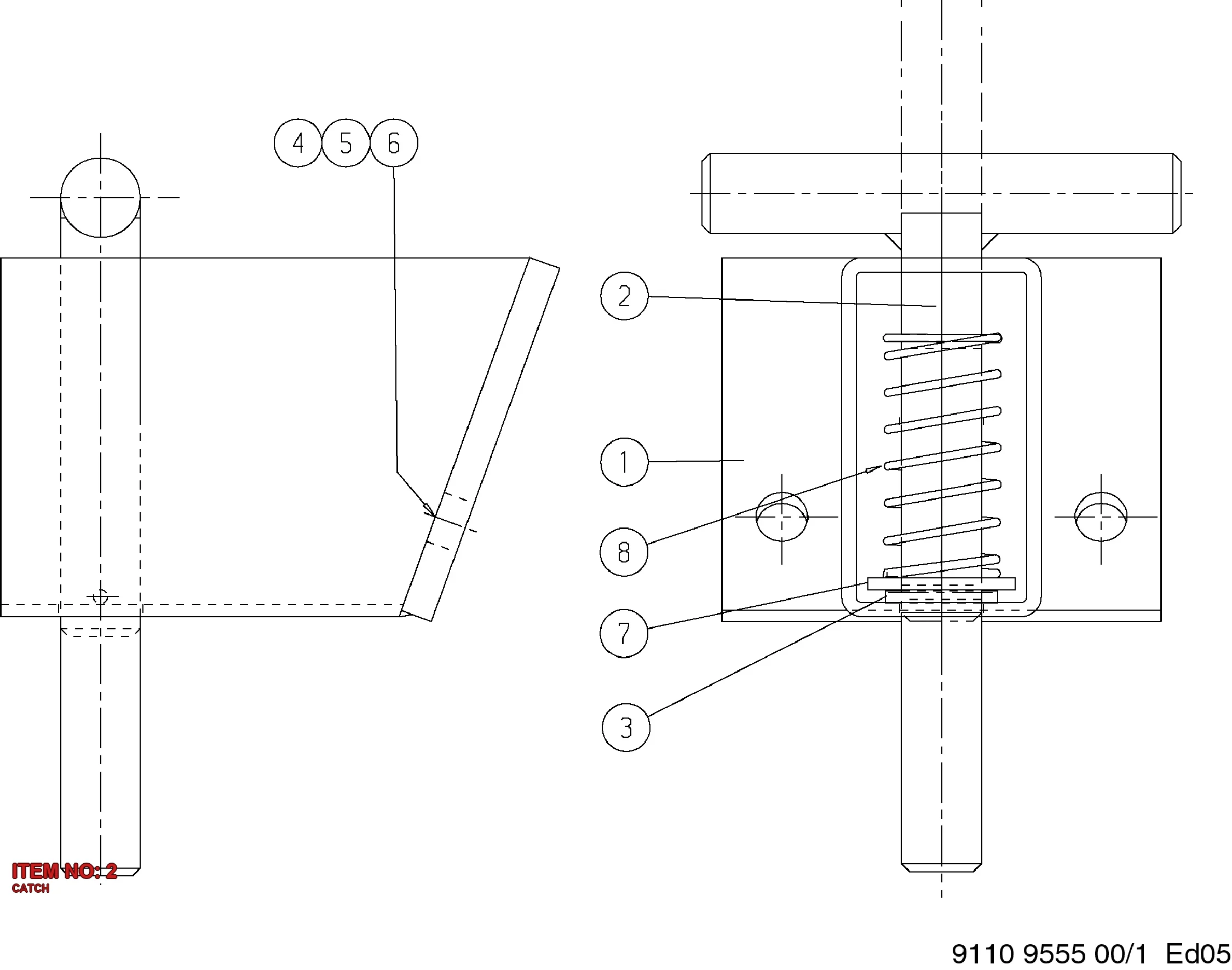 9110 9555 02 CATCH - Technical Drawing