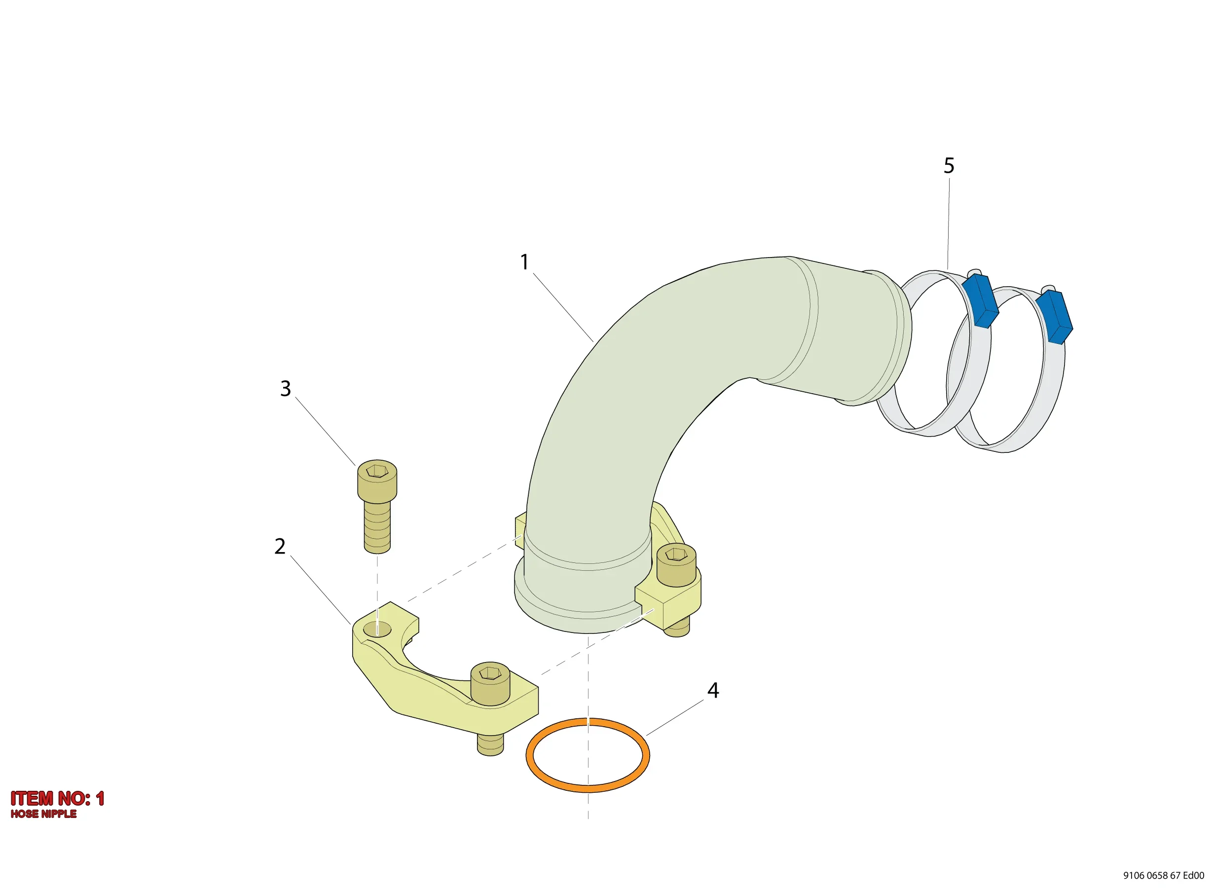 9110 9586 57 HOSE NIPPLE - Technical Drawing
