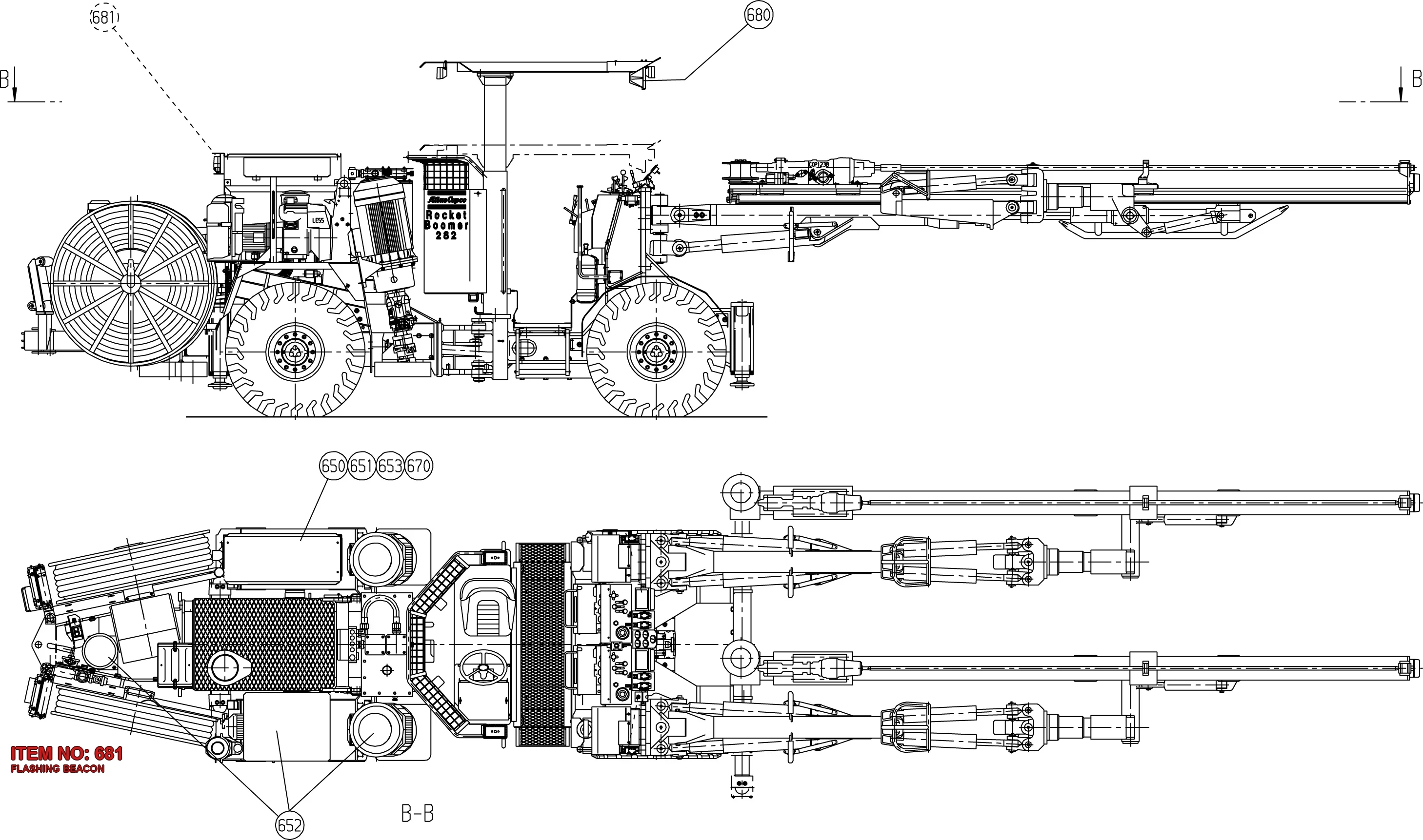 9110 9994 64 FLASHING BEACON - Technical Drawing