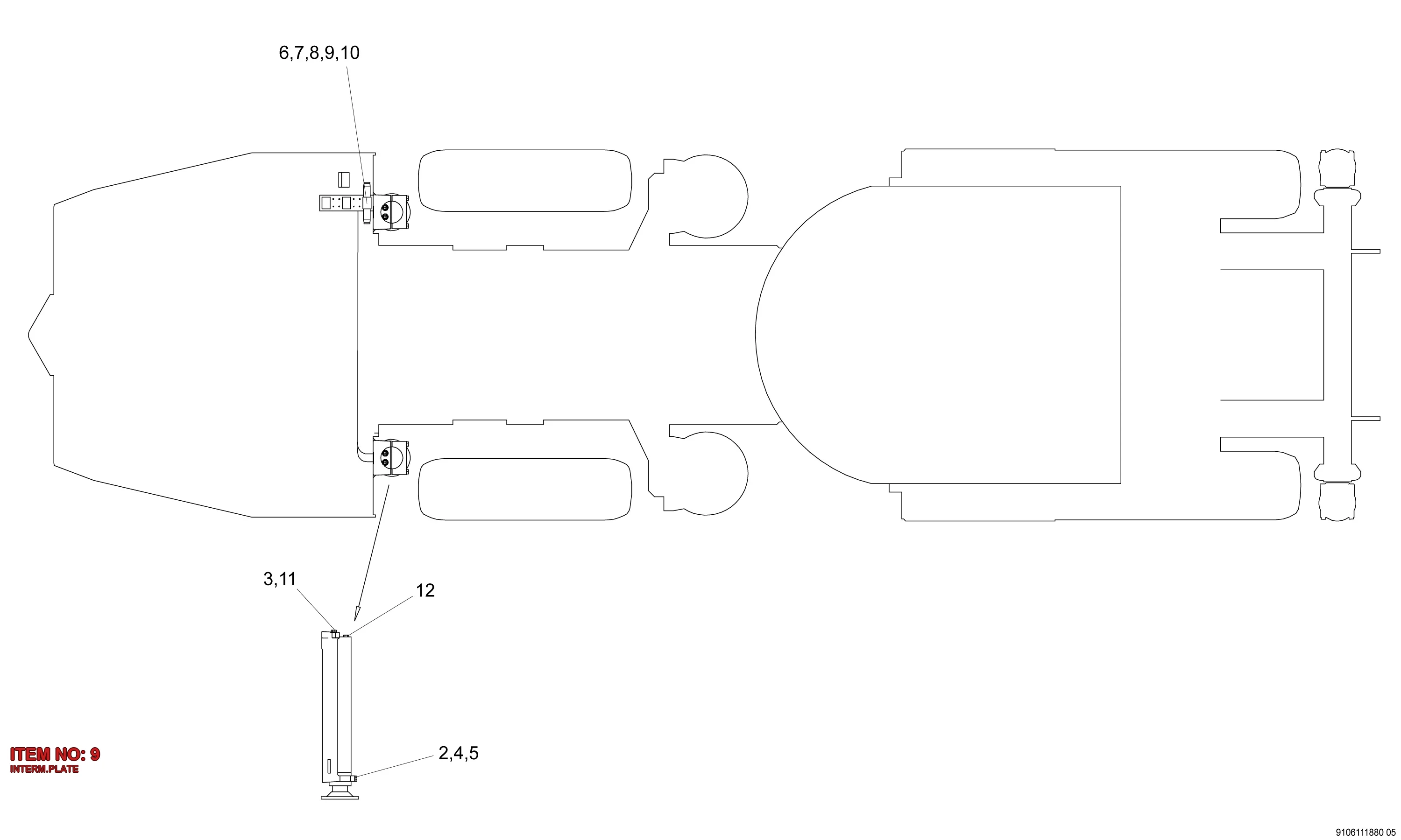 9111 3674 31 INTERM.PLATE - Technical Drawing