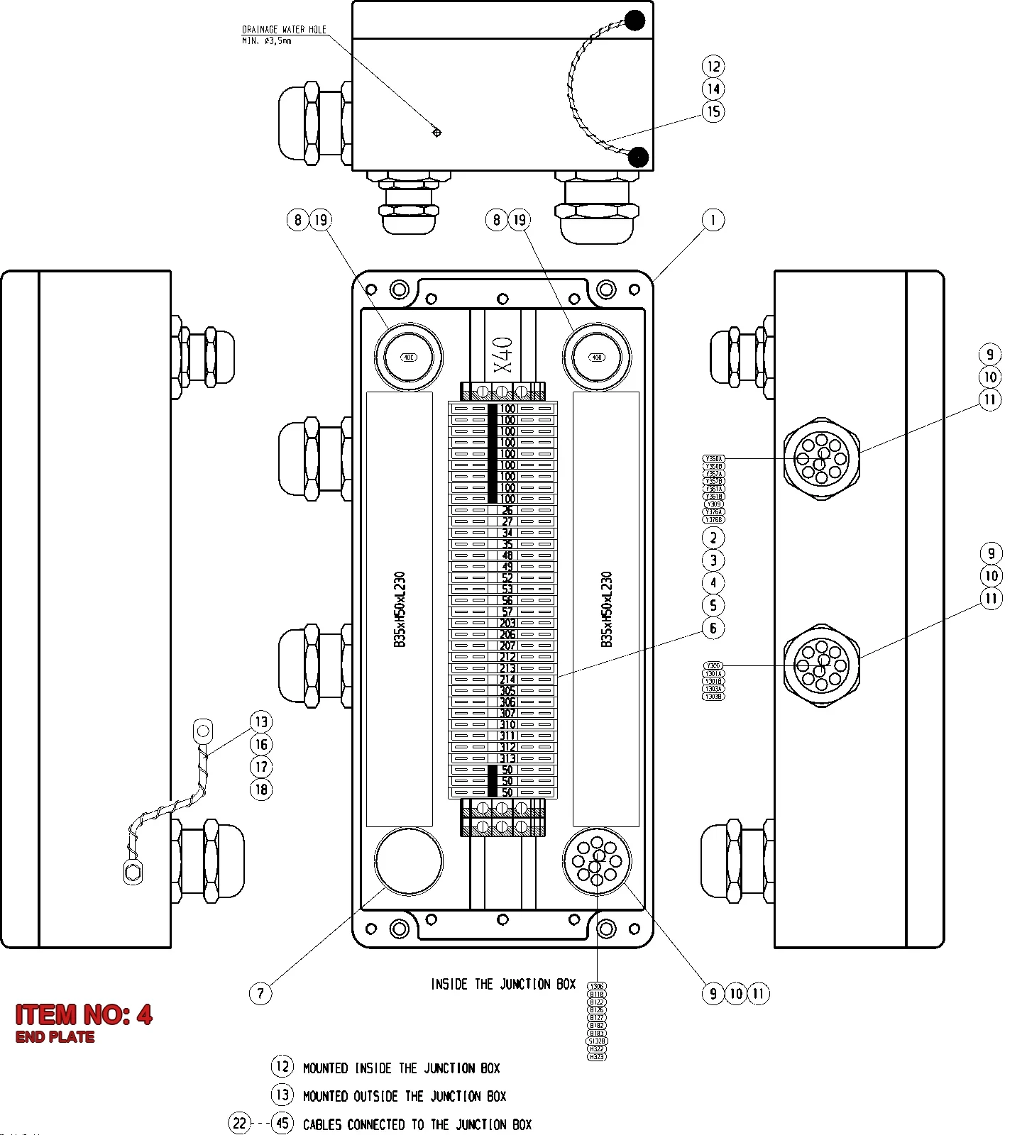 9111 3767 03 END PLATE - Technical Drawing