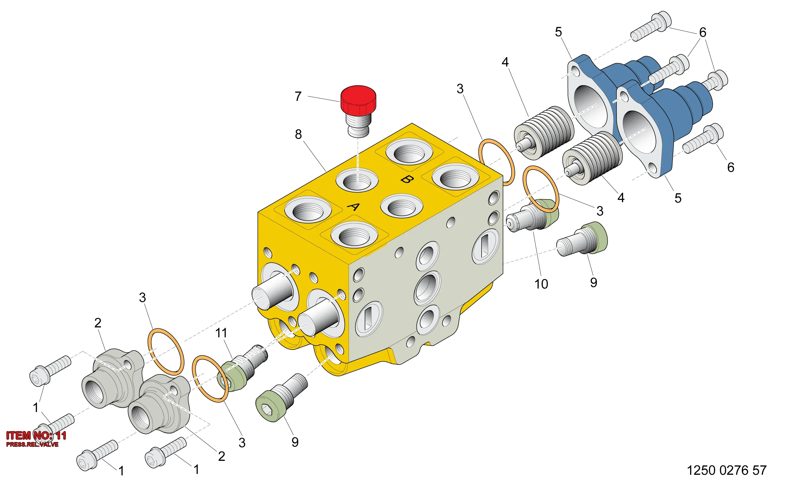 9120 0292 03 PRESS.REL.VALVE - Technical Drawing