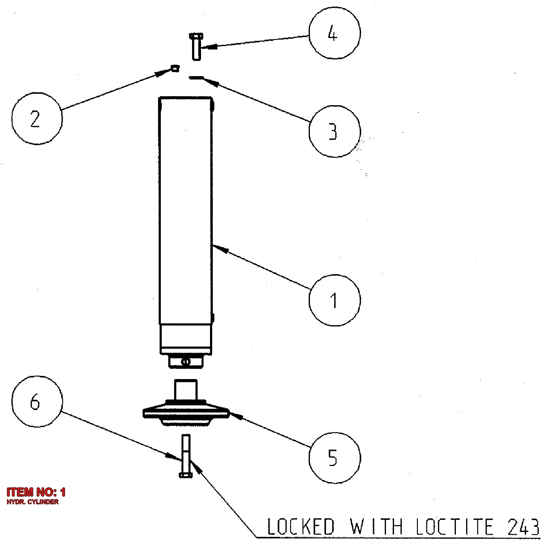 9121 5913 01 HYDR. CYLINDER - Technical Drawing