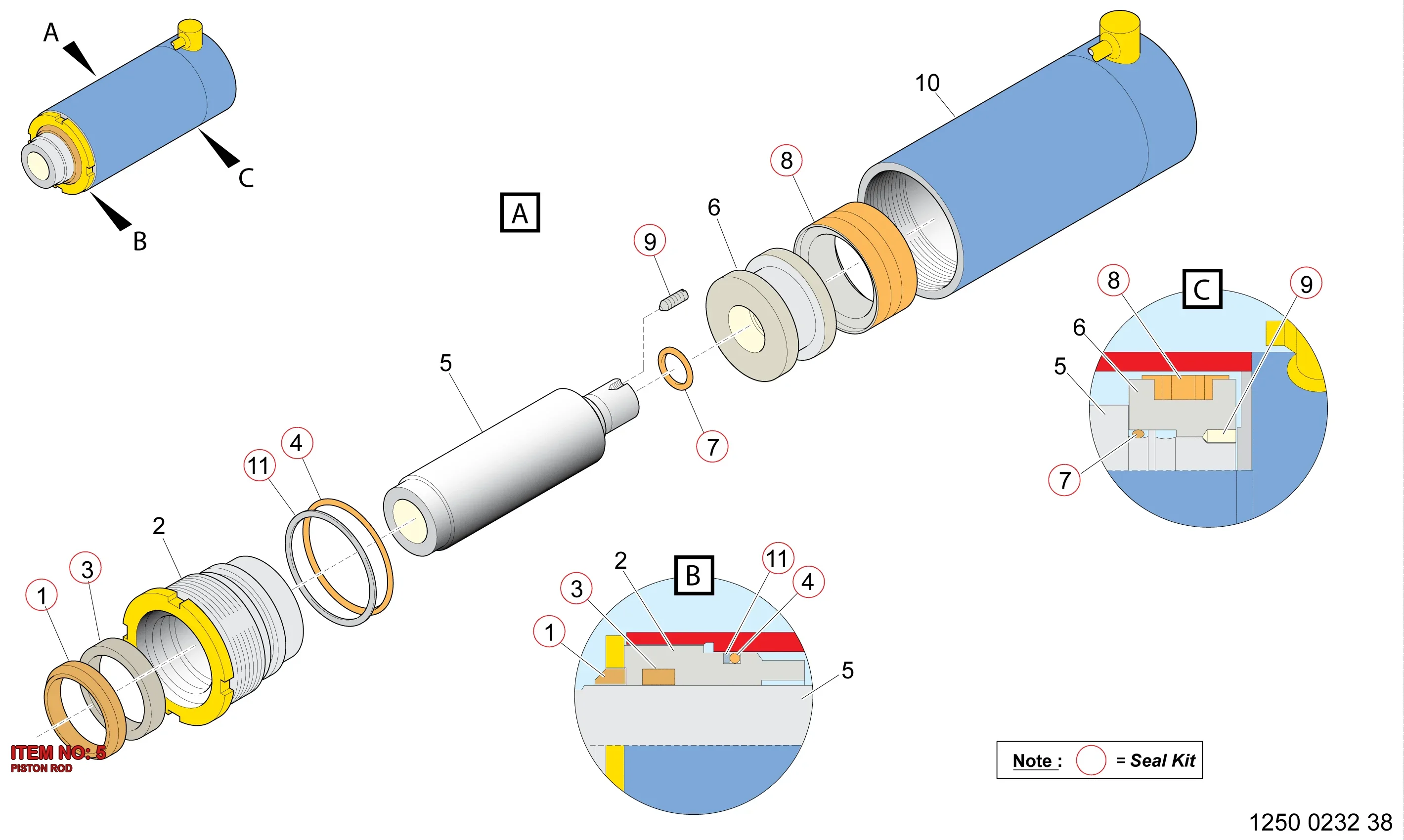 9126 1581 00 PISTON ROD - Technical Drawing