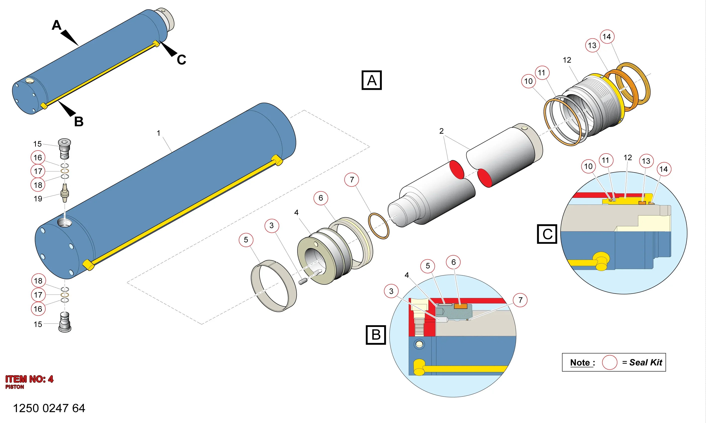 9126 2498 00 PISTON - Technical Drawing