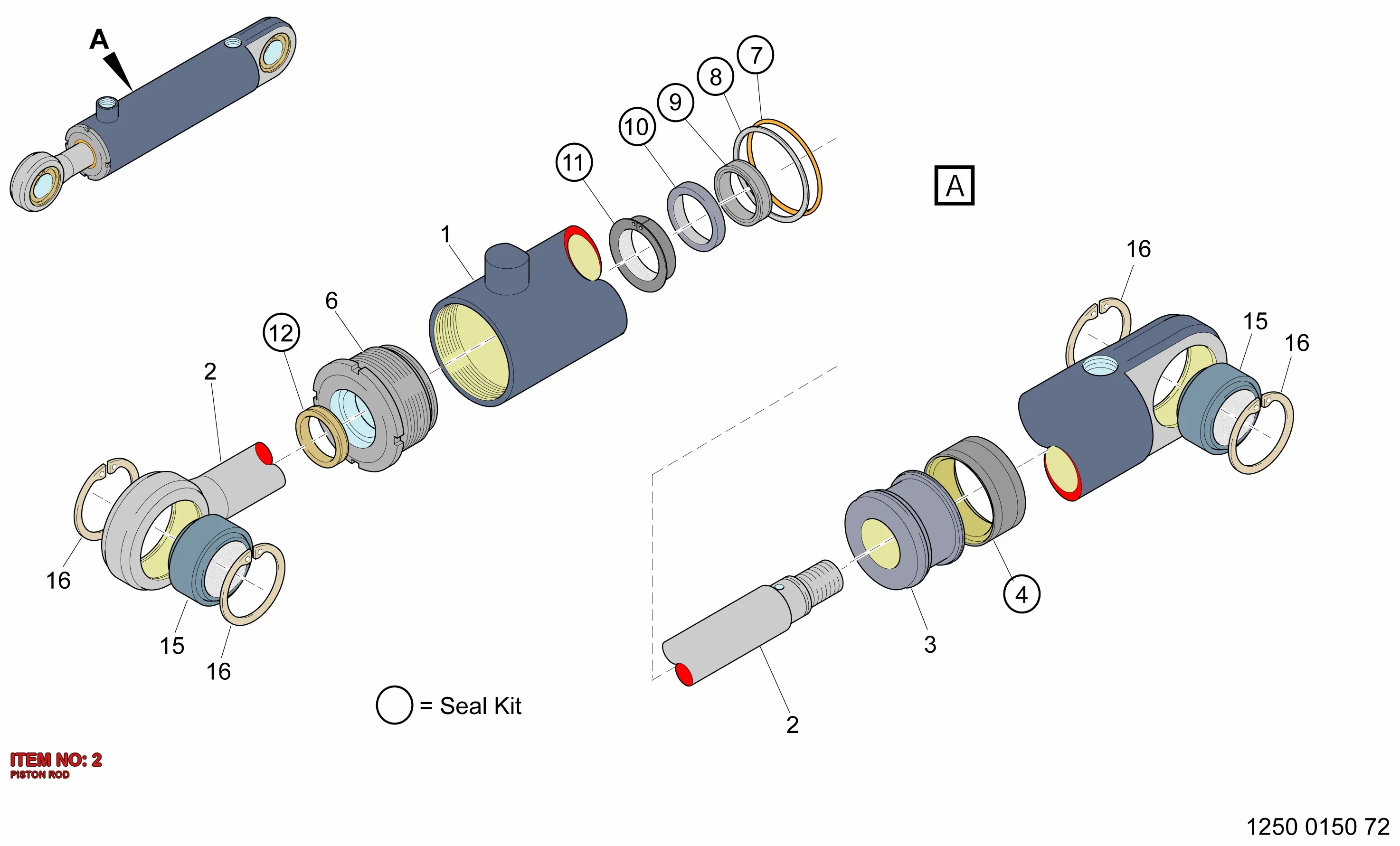 9126 4237 55 PISTON ROD - Technical Drawing