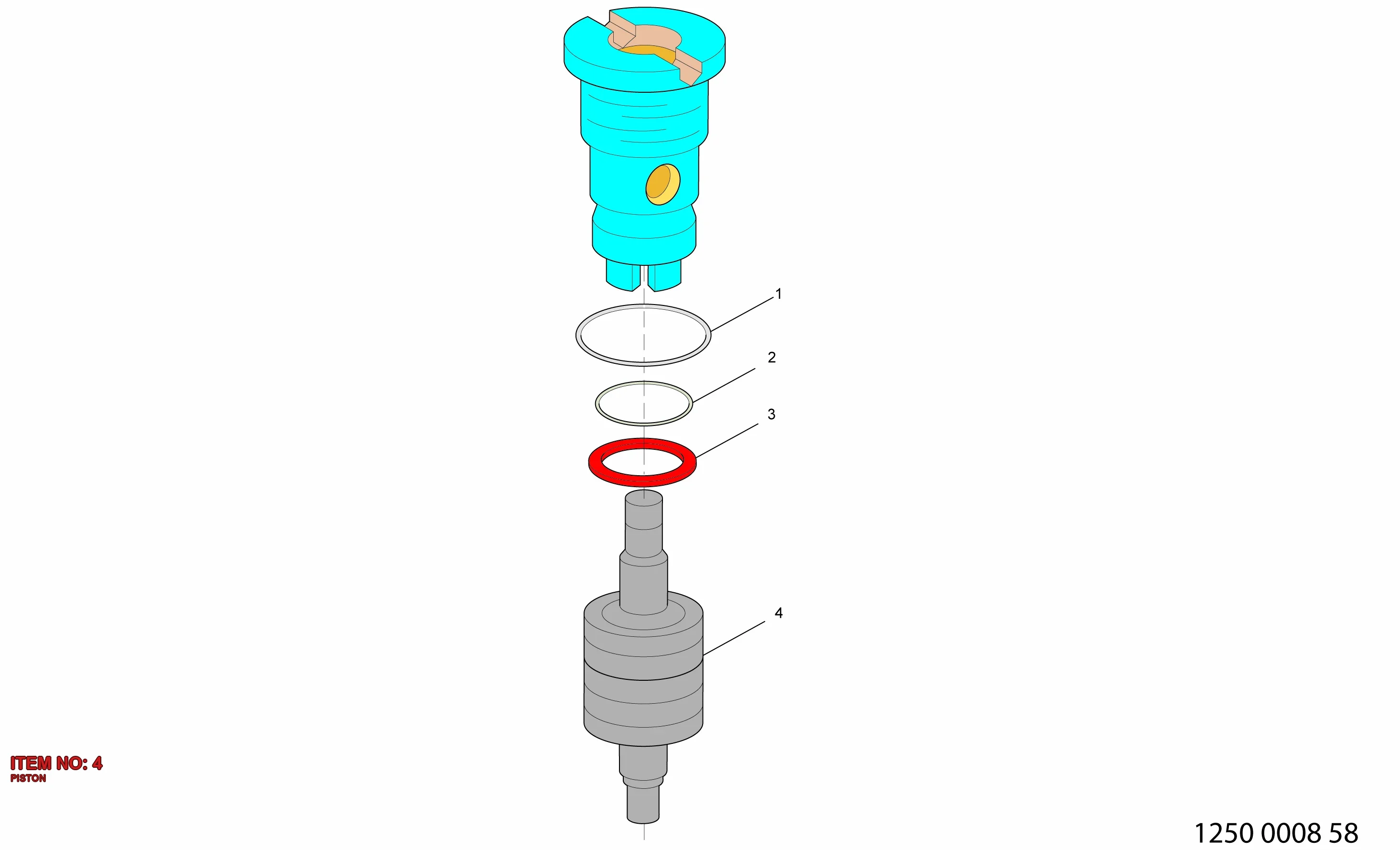 9128 7076 00 PISTON - Technical Drawing