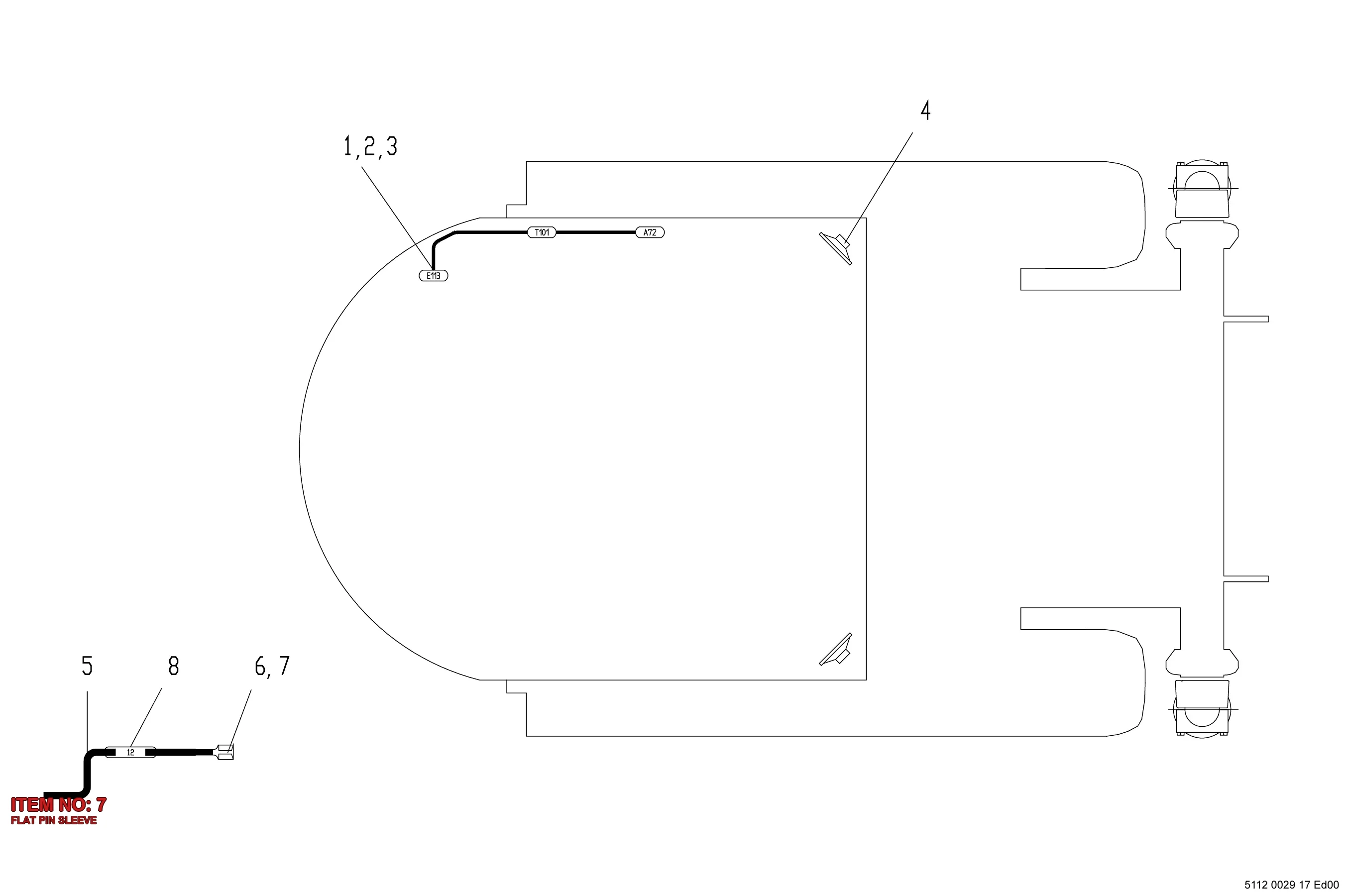 9139 6002 37 FLAT PIN SLEEVE - Technical Drawing