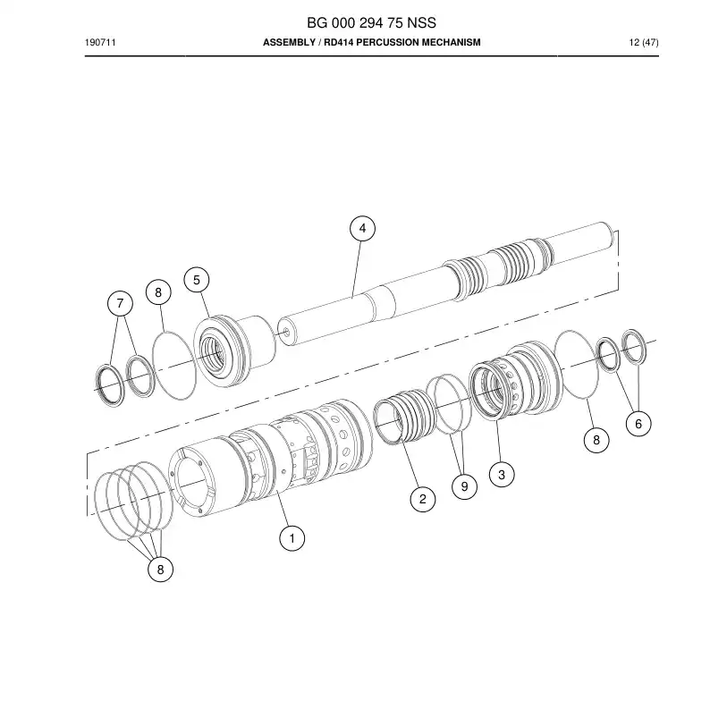 BG00029475 BG 000 294 75 Assembly - Sandvik Technical Drawing