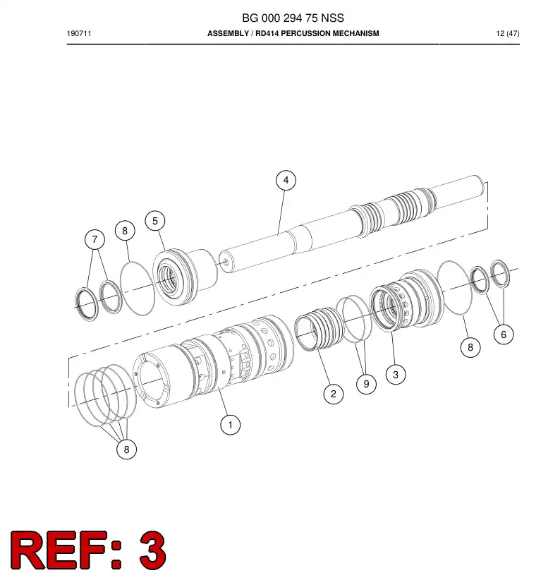 BG00029478a BG 000 294 78a Bearing - Sandvik Technical Drawing