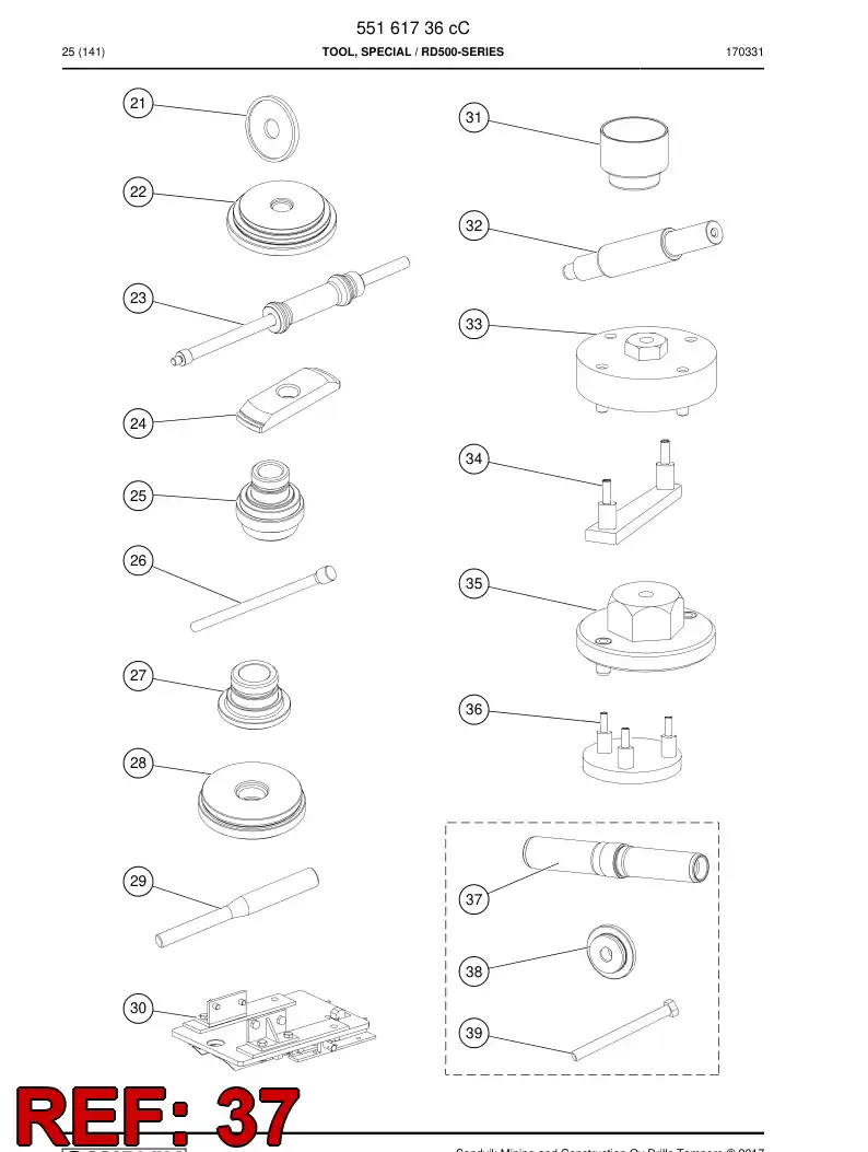 BG00085599 BG 000 855 99 Thrust - Sandvik Technical Drawing