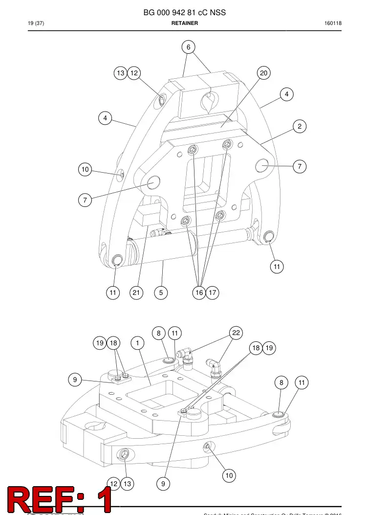 BG00092897a BG 000 928 97a Plate - Sandvik Technical Drawing