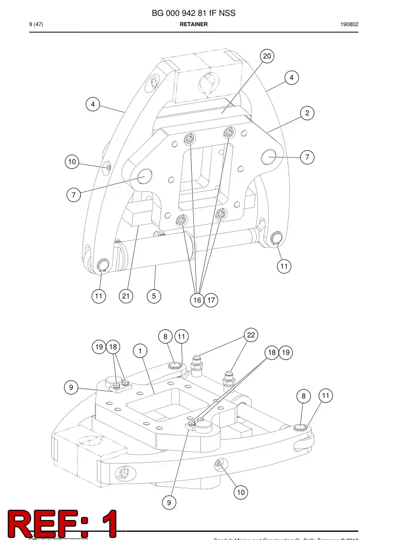 BG00092897b BG 000 928 97b Plate - Sandvik Technical Drawing