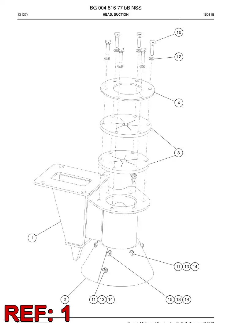 BG00093480b BG 000 934 80b Head, Suction - Sandvik Technical Drawing