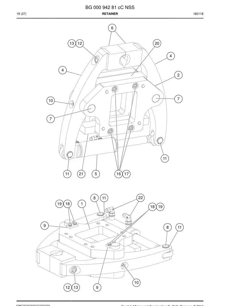 BG00094281f BG 000 942 81f Retainer - Sandvik Technical Drawing