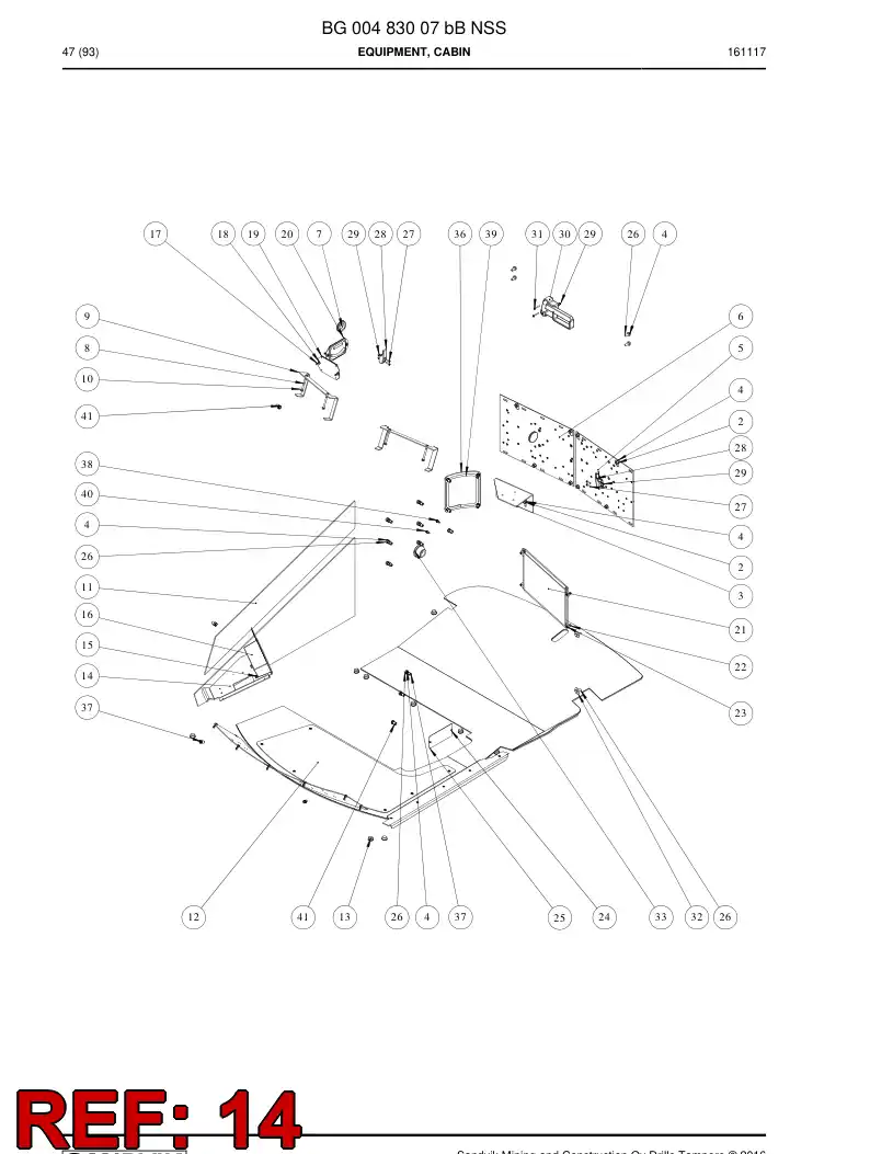 BG00094442 BG 000 944 42 Plate - Sandvik Technical Drawing