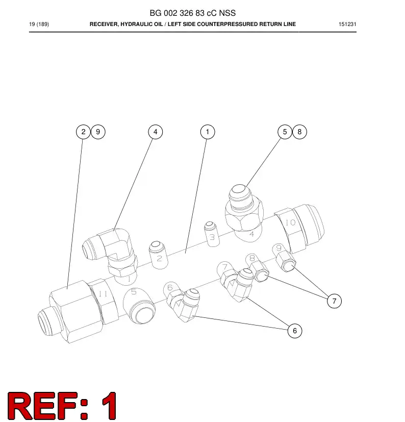 BG00111756a BG 001 117 56a Manifold, Pipe - Sandvik Technical Drawing