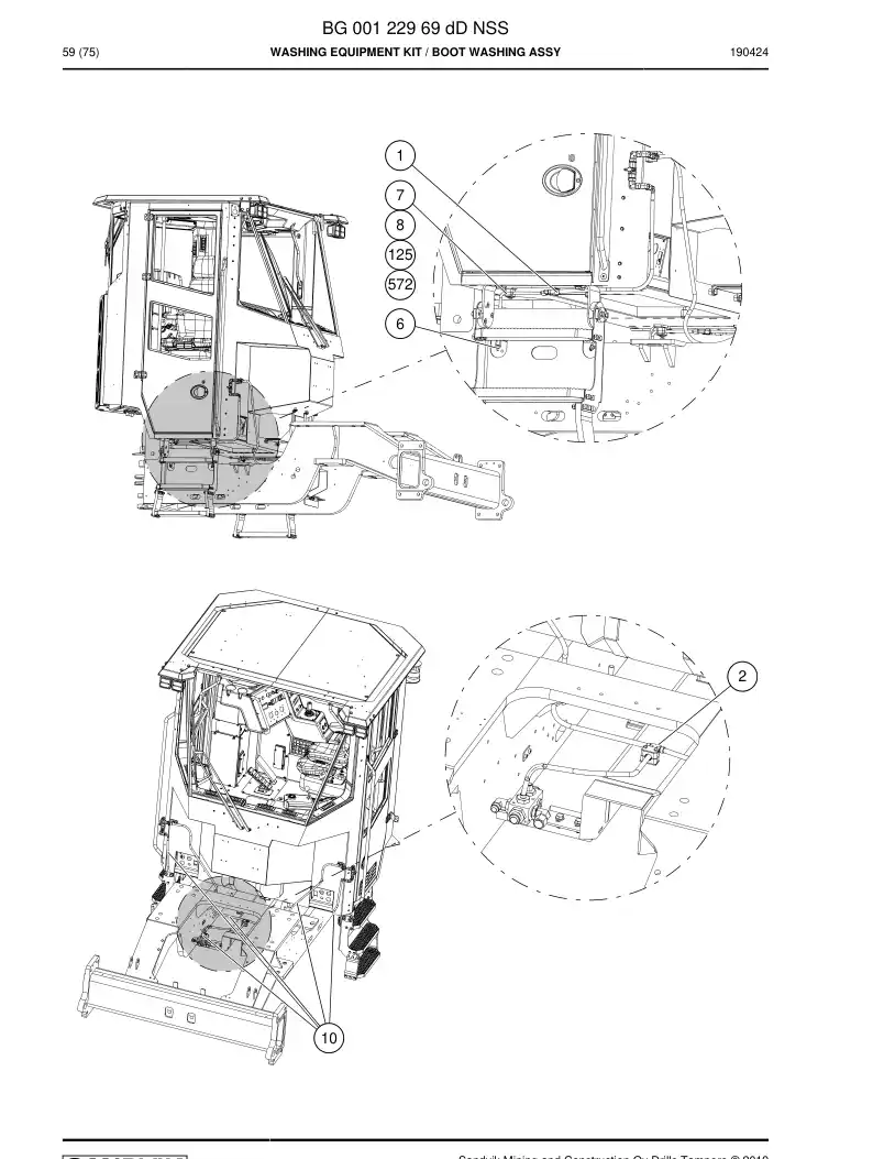 BG00122969d BG 001 229 69d Washing Equipment Kit - Sandvik Technical Drawing