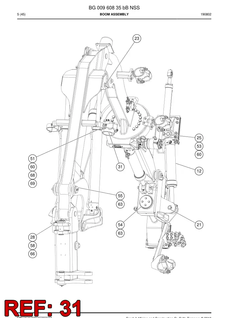 BG00127742b BG 001 277 42b Support, Hose - Sandvik Technical Drawing
