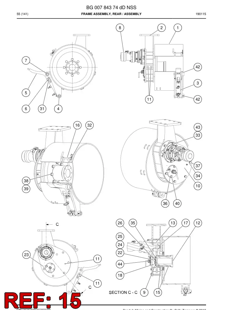 BG00137507a BG 001 375 07a plain bearing - Sandvik Technical Drawing