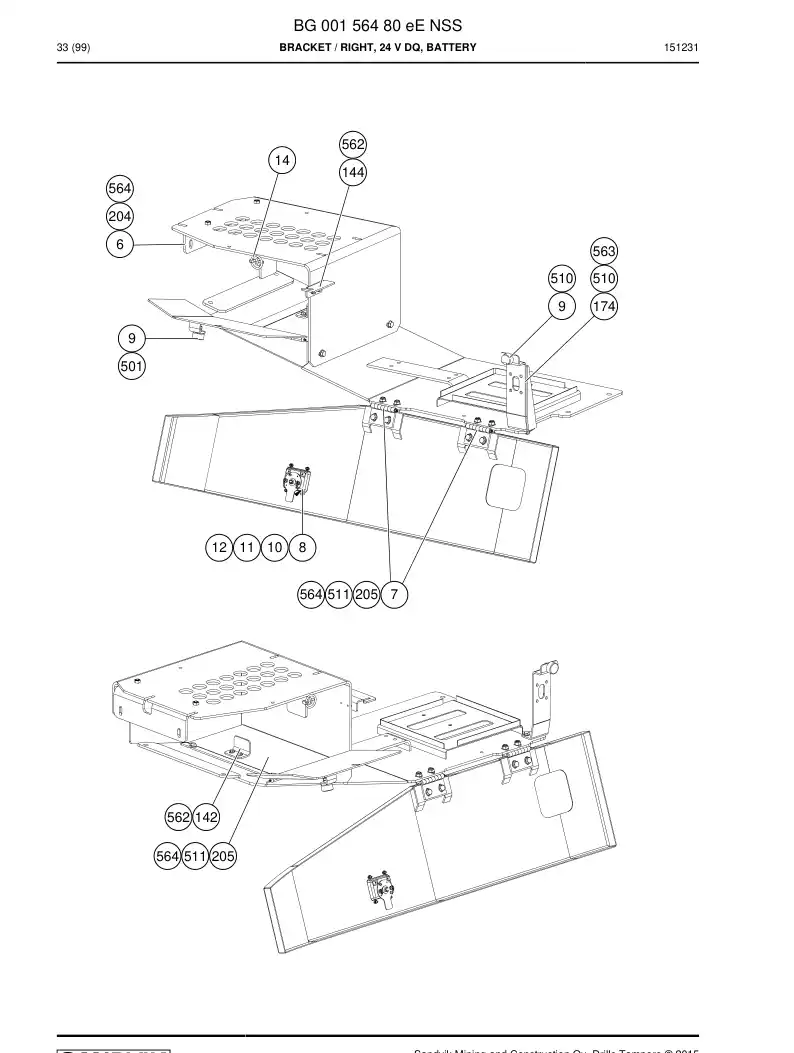 BG00156480e BG 001 564 80e Bracket - Sandvik Technical Drawing
