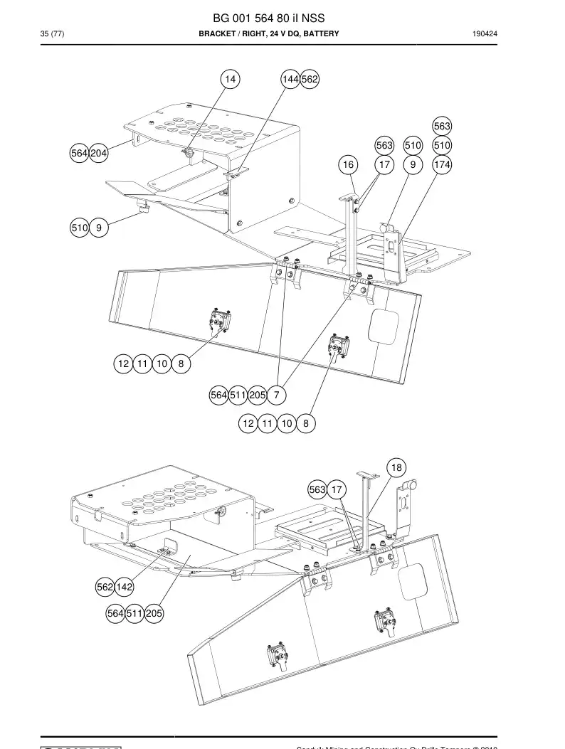 BG00156480i BG 001 564 80i Bracket - Sandvik Technical Drawing