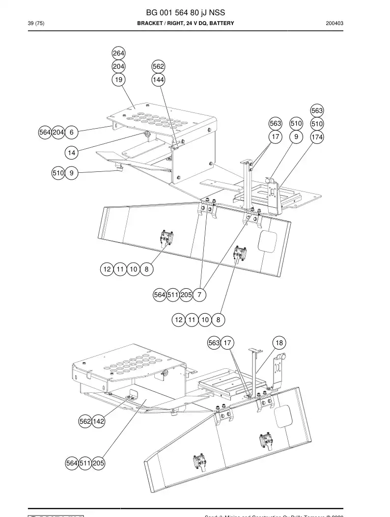 BG00156480j BG 001 564 80j Bracket - Sandvik Technical Drawing