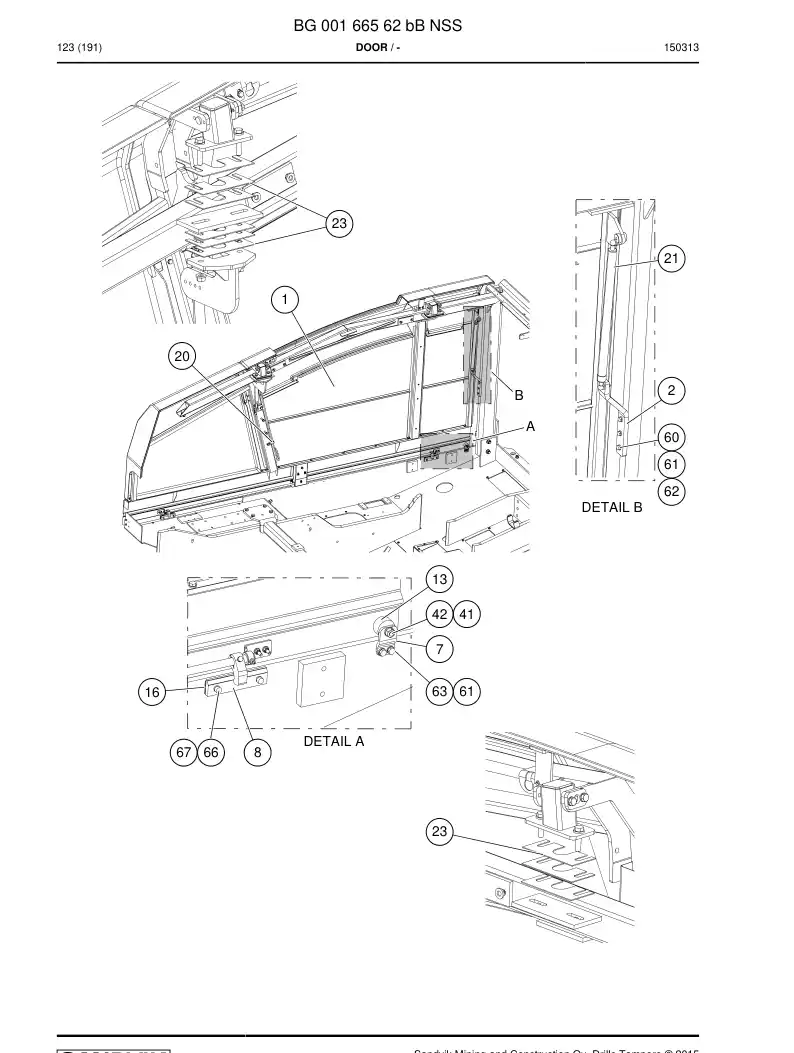 BG00166562b BG 001 665 62b Door - Sandvik Technical Drawing