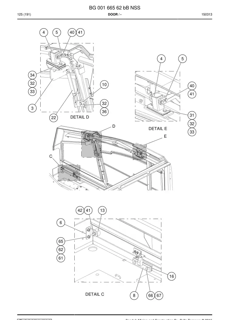 BG00166562c BG 001 665 62c Door - Sandvik Technical Drawing