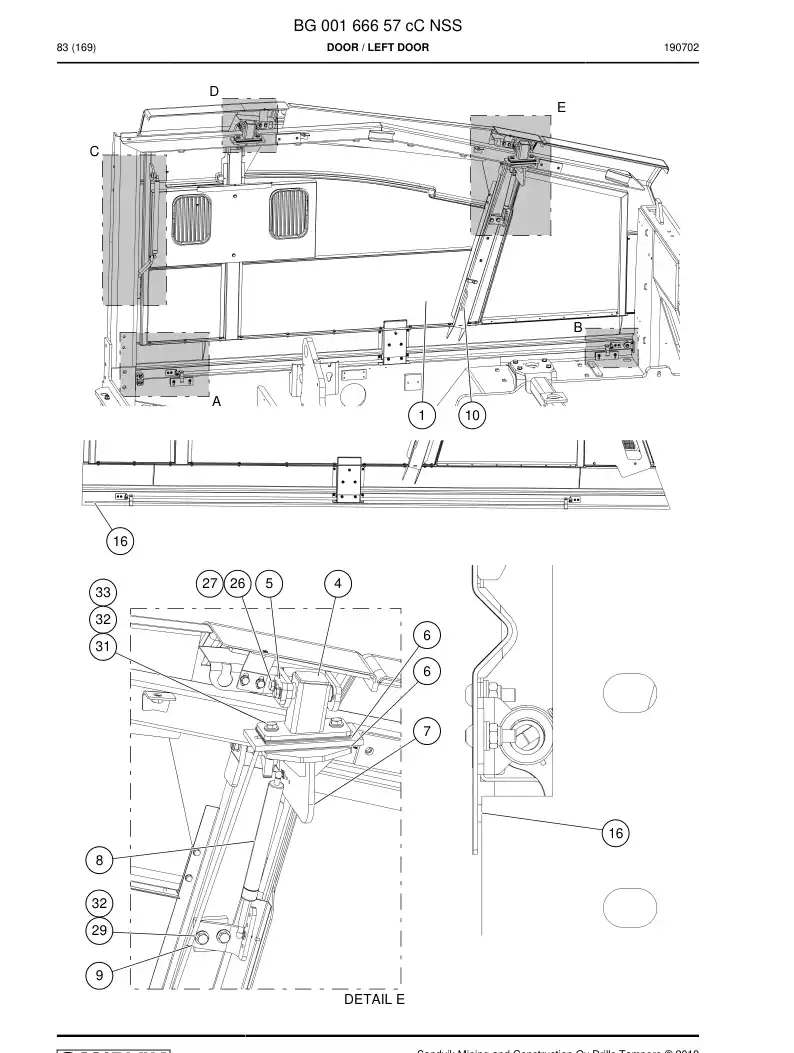 BG00166657c BG 001 666 57c Door - Sandvik Technical Drawing