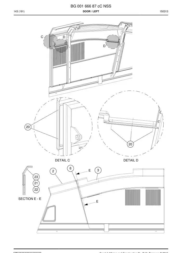 BG00166687c BG 001 666 87c Door - Sandvik Technical Drawing