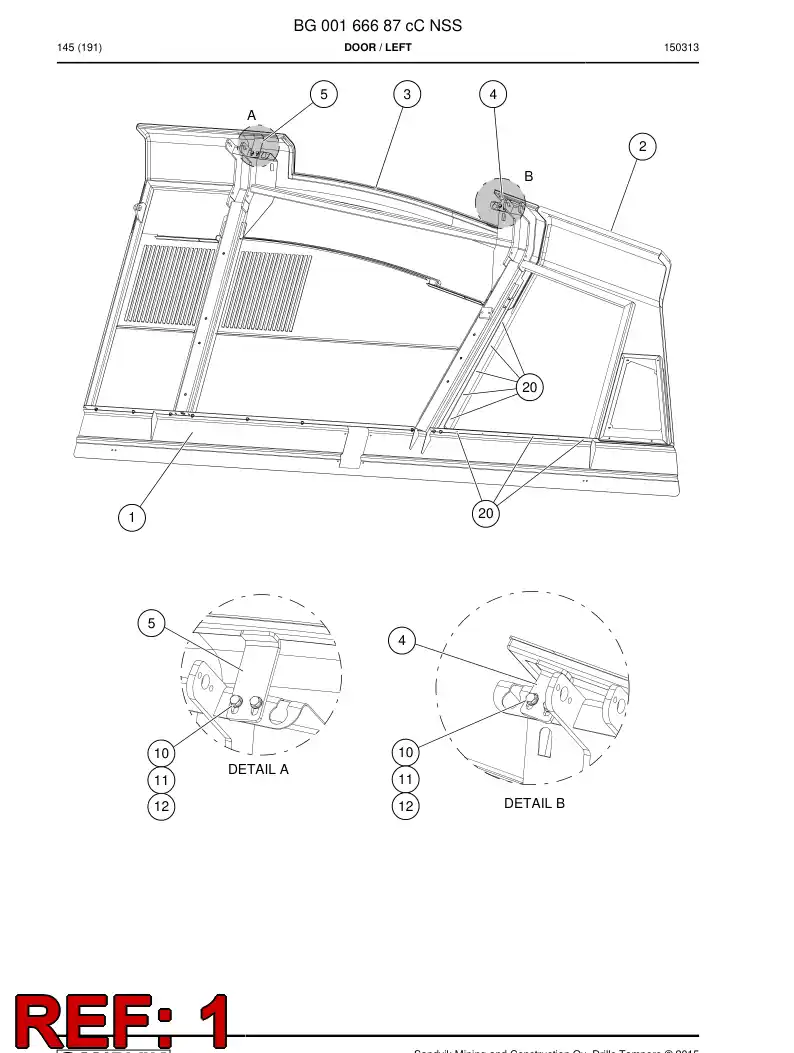 BG00166797b BG 001 667 97b Frame Assembly - Sandvik Technical Drawing