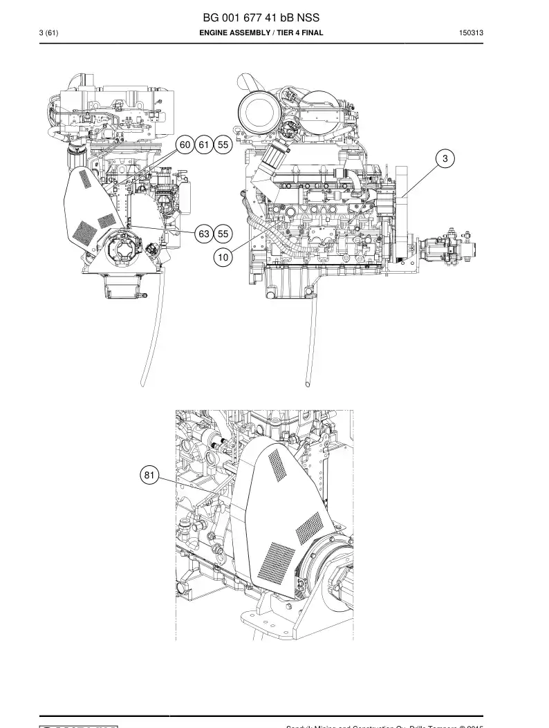 BG00167741b BG 001 677 41b Engine Assembly - Sandvik Technical Drawing
