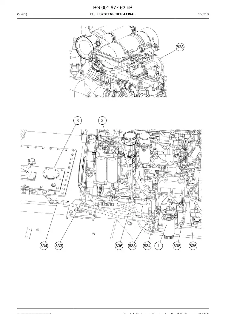 BG00167762b BG 001 677 62b Fuel System - Sandvik Technical Drawing