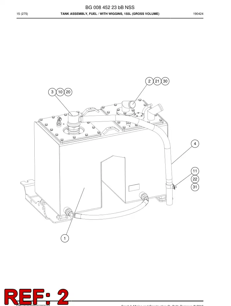 BG00173234a BG 001 732 34a Pipe assembly - Sandvik Technical Drawing