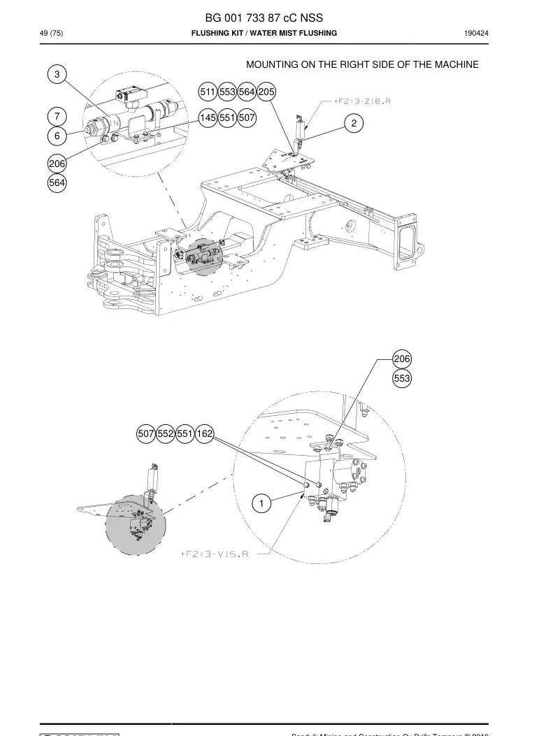 BG00173387c BG 001 733 87c Flushing Kit - Sandvik Technical Drawing