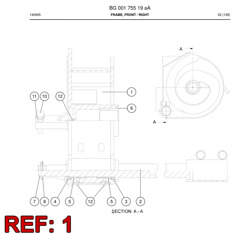BG00174222a BG 001 742 22a Body, Front - Sandvik Technical Drawing